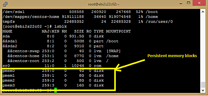 Persistent memory blocks.