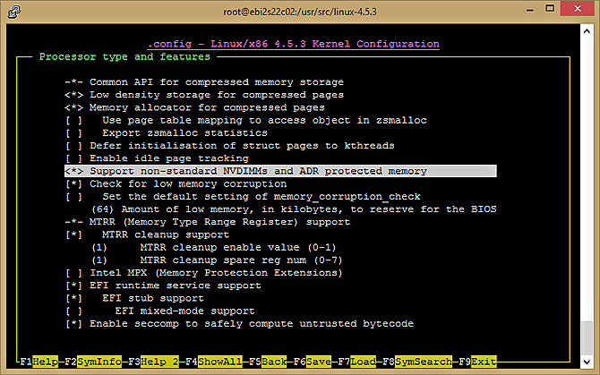 Enable the NON-standard NVDIMMs and ADR protected memory.