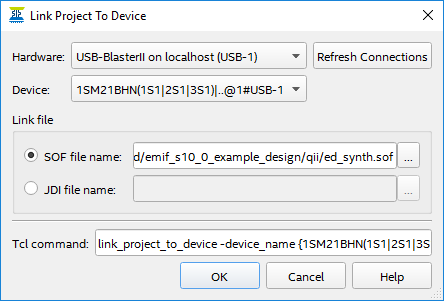 Link Project to Device Dialog Box