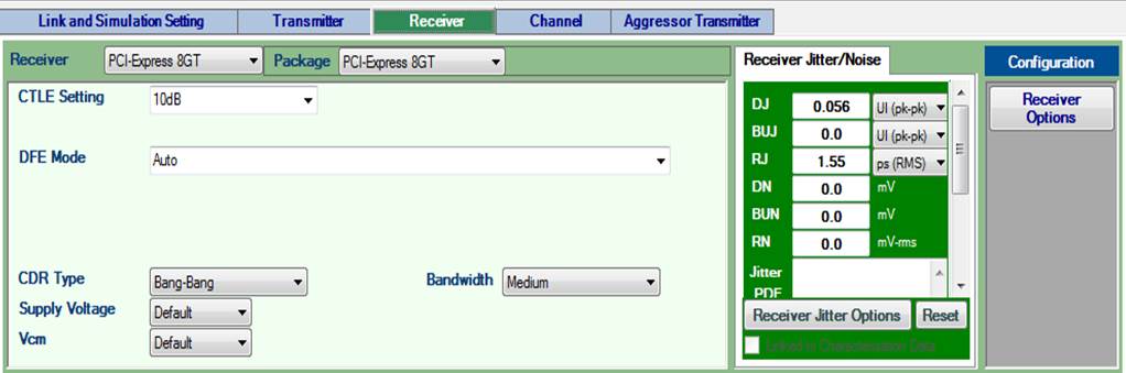 Receiver Settings