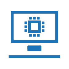 Display with processor icon