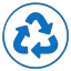 Blue recycle icon