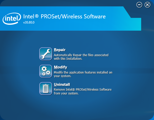 What is intel proset wireless software