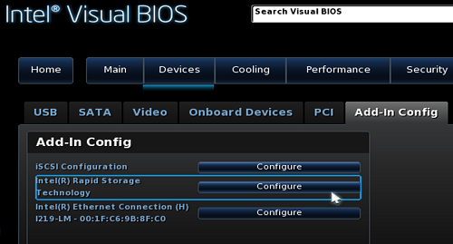 Click configure