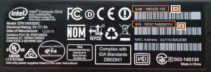 Intel® Compute Stick STK1AW32SC