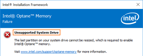 Unsupported System Drive