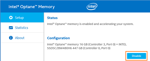 Intel Optane Memory application