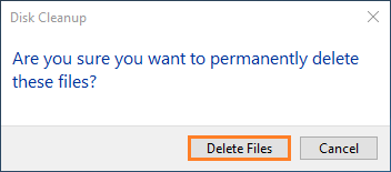 Delete files window
