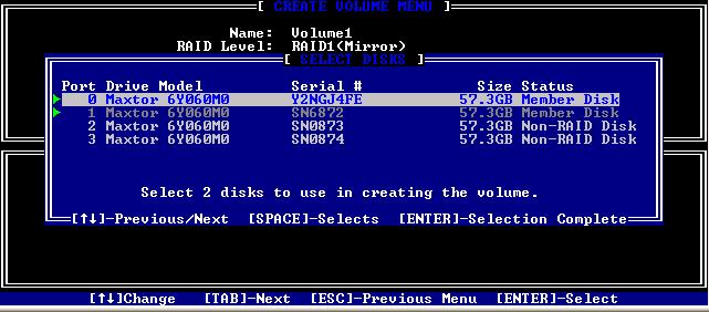 hard drives on Port 0 and Port 1 have available capacity