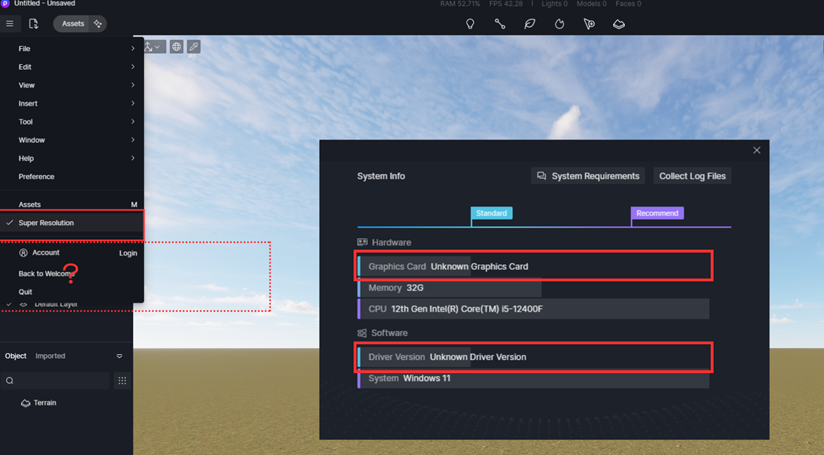 System Info missing features