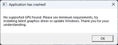 Error screenshot
