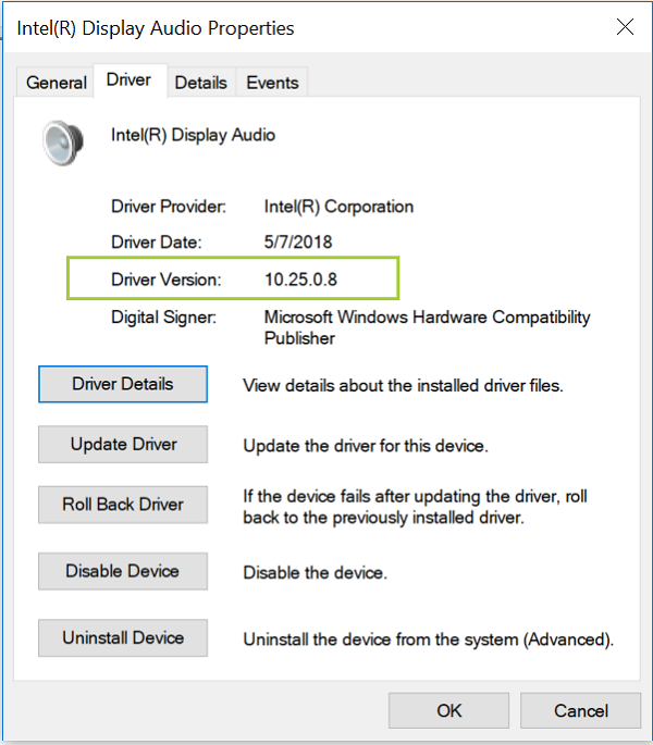 Intel® Display Audio Properties