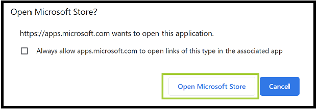 Microsoft Store öffnen