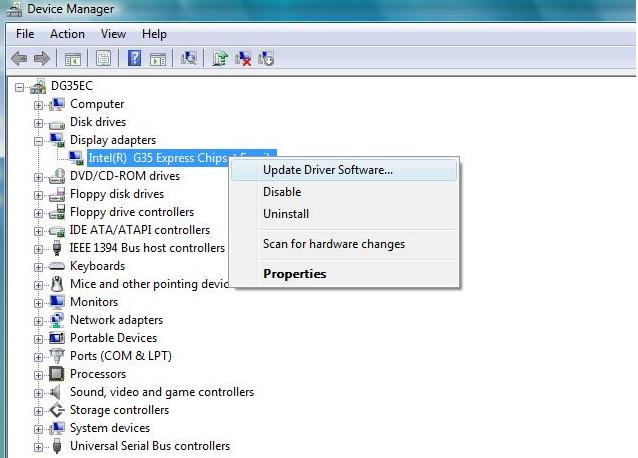 Manually Install Intel® Graphics Driver in Windows* Vista