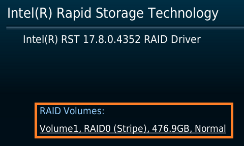 You will see the completed RAID Volume