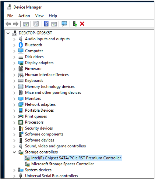 Intel Chipset SATA/PCIe RST Premium Controller