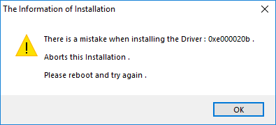 Driver installation error