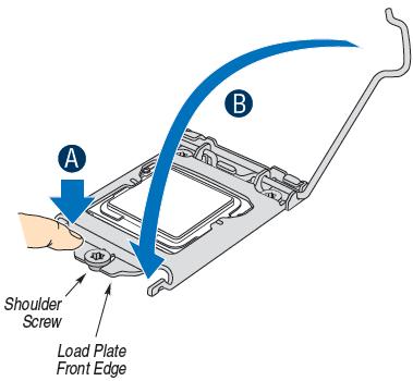 Close the load plate locking lever.