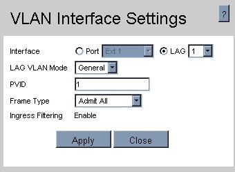 VLAN Interface settings
