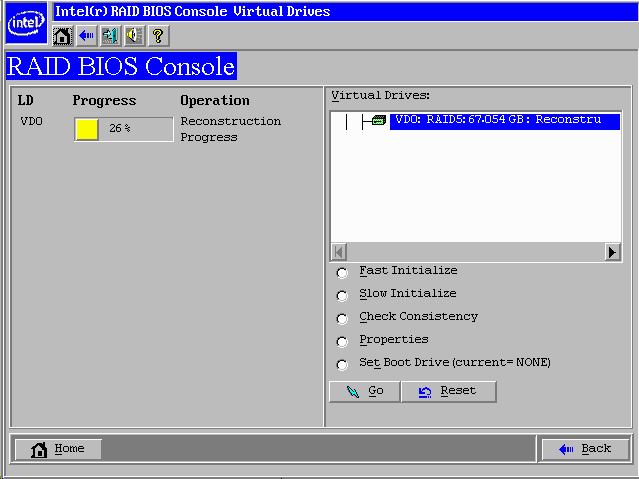 Screenshot of RAID BIOS Console