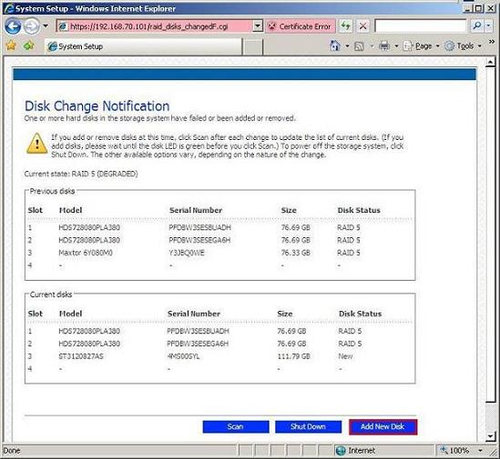 Disk Change Notification