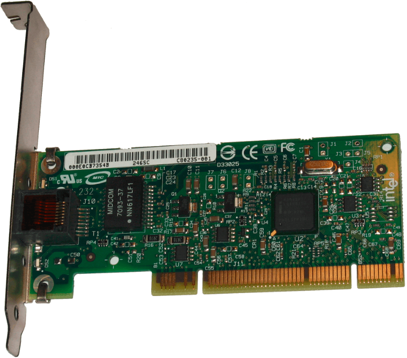 Intel Pro 1000 GT PCI NIC - Ejemplo de etiqueta