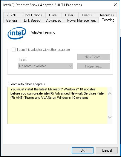 Creating Intel Advanced Network Services Intel Ans Teams And