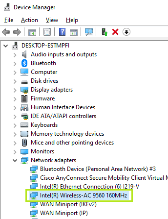 intel r dual band wireless ac 3165 adapter is experiencing