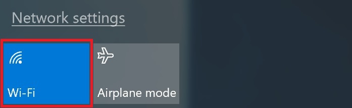 network settings wi-fi button