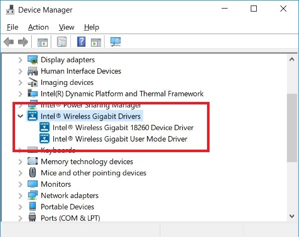Intel Network & Wireless Cards drivers