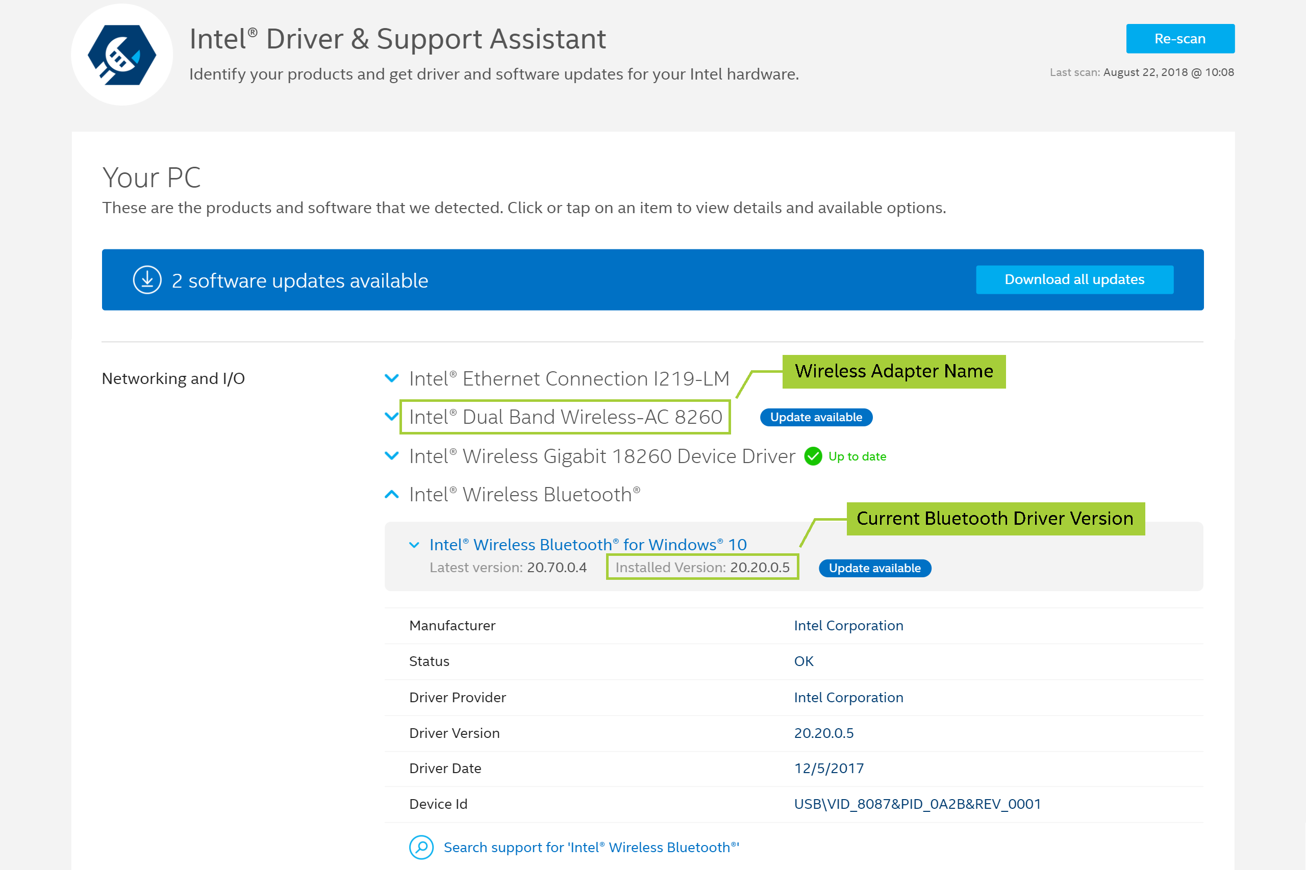 intel bluetooth driver for windows 10