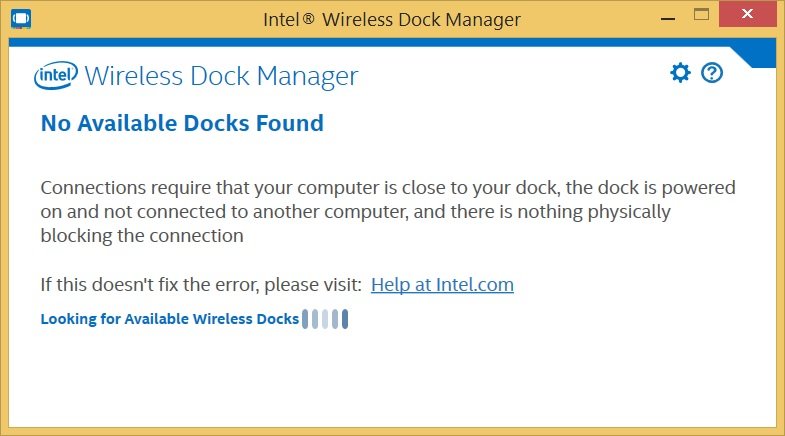 Screenshot of "No available docks found" error