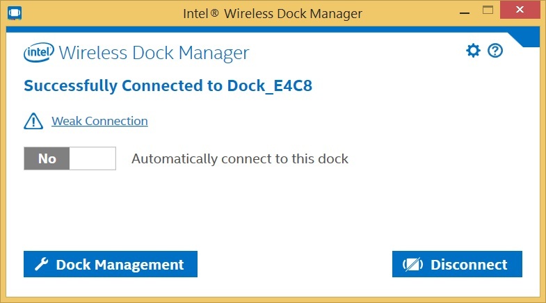 Successfully Connected to Dock example image