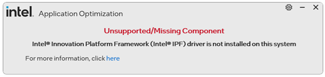 Unsupported Missing Component message