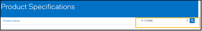 Enter i7-12700K in the search box