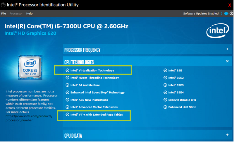 La virtualisation Intel est disponible