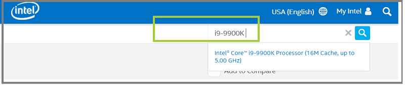 Enter number of the Intel processors