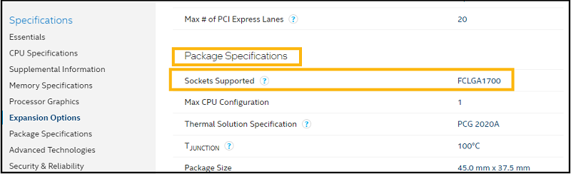 Check supported sockets