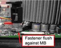 Fastener flush against MB