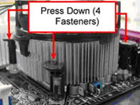 press down (4 fasteners)