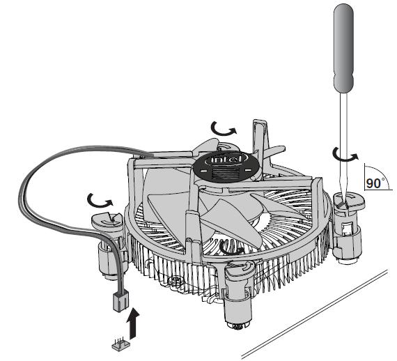 Intel stock cooler instructions on how to set and reset mounting tensioners.