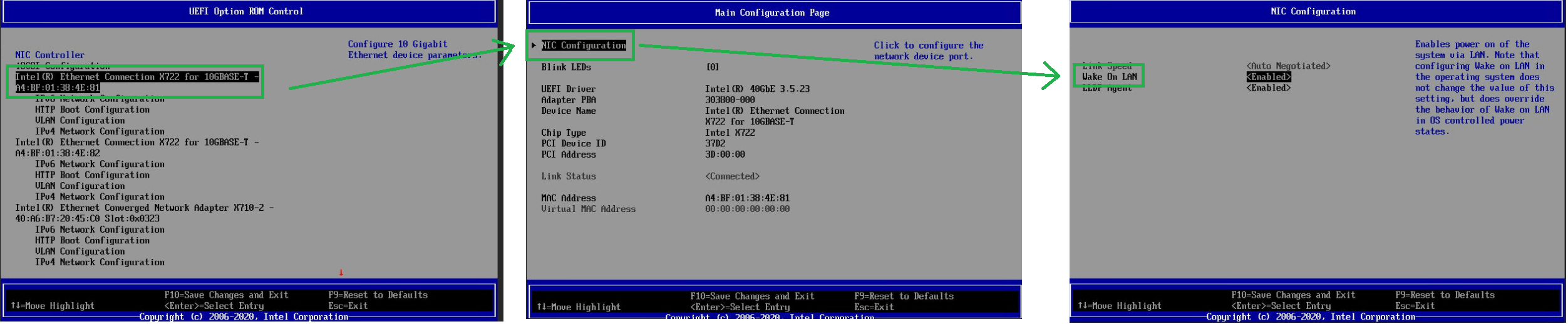 Screenshot of WoL in BIOS 