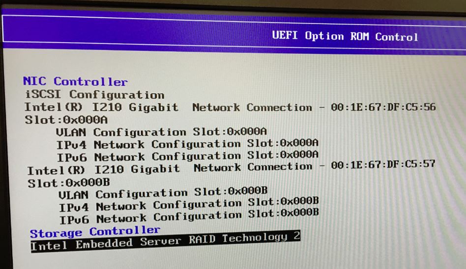 intel s5500 raid