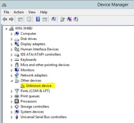 Unidentified Devices in Device Manager if the Intel 