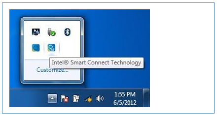 Intel® Smart Connect Technology icon in system tray