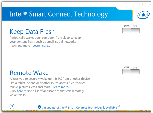 Intel® Smart Connect Technology User Interface