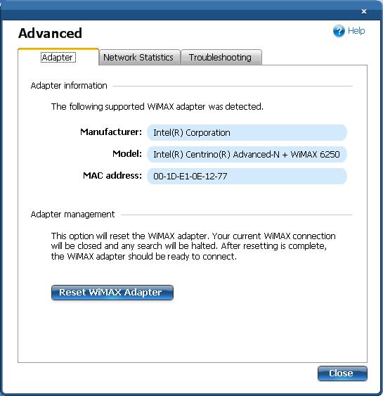 Intel® PROSet/Wireless WiMAX Software