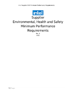 Supplier EHS Minimum Performance Requirements
