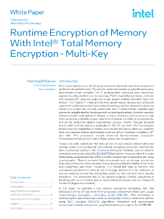 Intel® Total Memory Encryption - Multi-Key