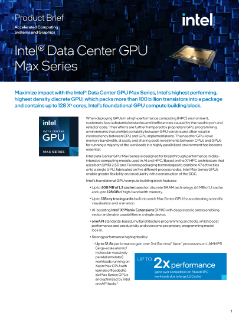 Intel® Data Center GPU Max Series